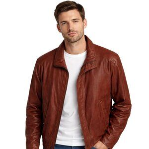 Men's Leather Jacket. Brand - Remy, Color - Brown, Size 42.